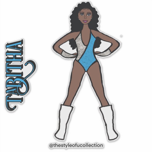 Adesivo Dançarino de Prata e Turquesa #1 (Frente)