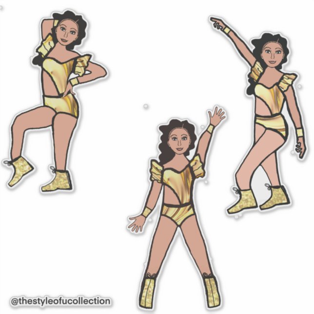 Adesivo Dançarino Dourado líquido nº 2 (Frente)