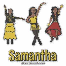 Adesivo Dançarino Preto Amarelo Vermelho Triplo