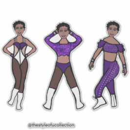 Adesivo Dançarino Roxo nº 1 com três estilos
