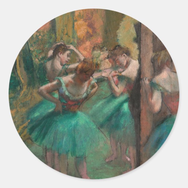 Adesivo Dançarinos, Rosa e Verde | Edgar Degas (Frente)