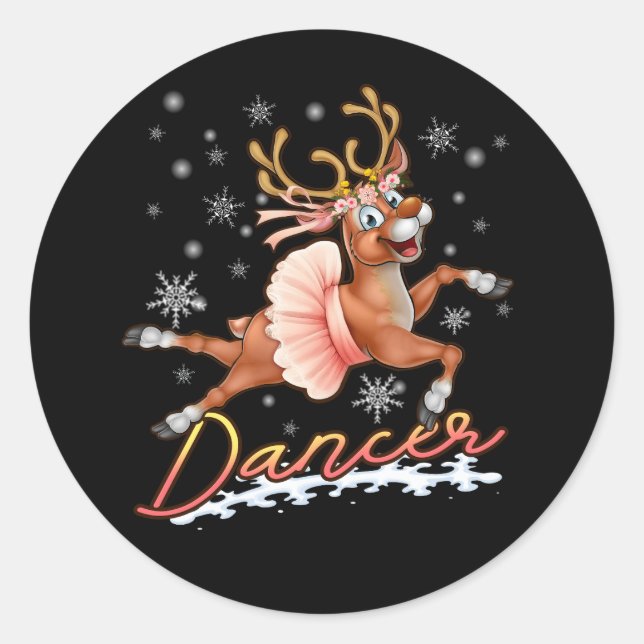 Adesivo Dancer Merry Christmas Dancing Reindeer Deer Xmas (Frente)
