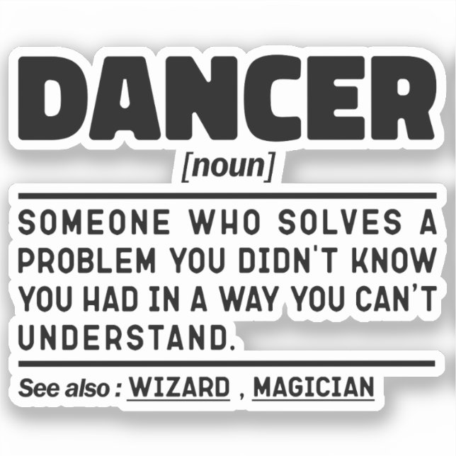 Adesivo Dancer Noun Funny Dance Instrutor Dançando Lover (Frente)