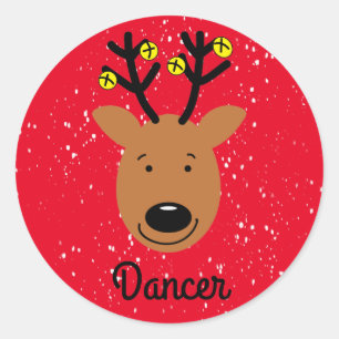 Adesivo Dancer Reindeer Classic Round Sticker