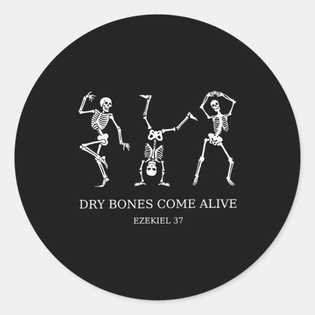Adesivo Dancing Skeleton Dry Bones Come Alive Christian Ha (Frente)