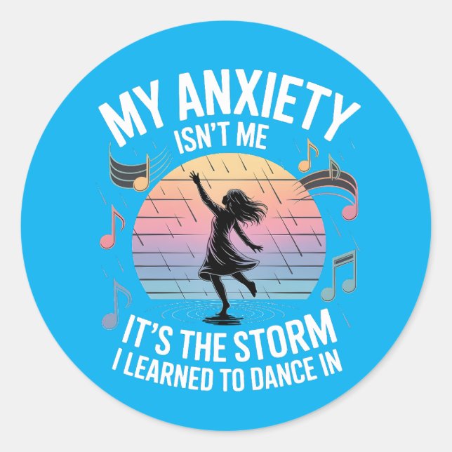Adesivo Dancing Through Anxiety Mental Health Sticker (Frente)