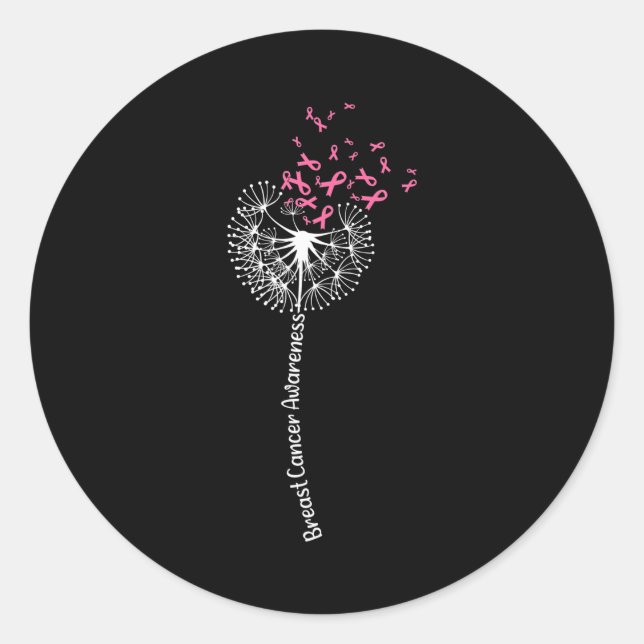 Adesivo Dandelion, Cancer de consciência guerreiro rosa (Frente)