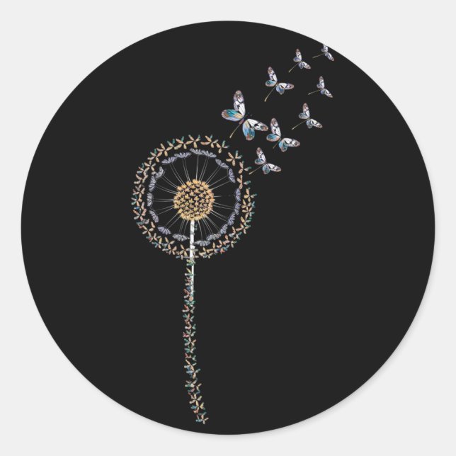 Adesivo Dandelion feito inteiramente de borboletas (Frente)