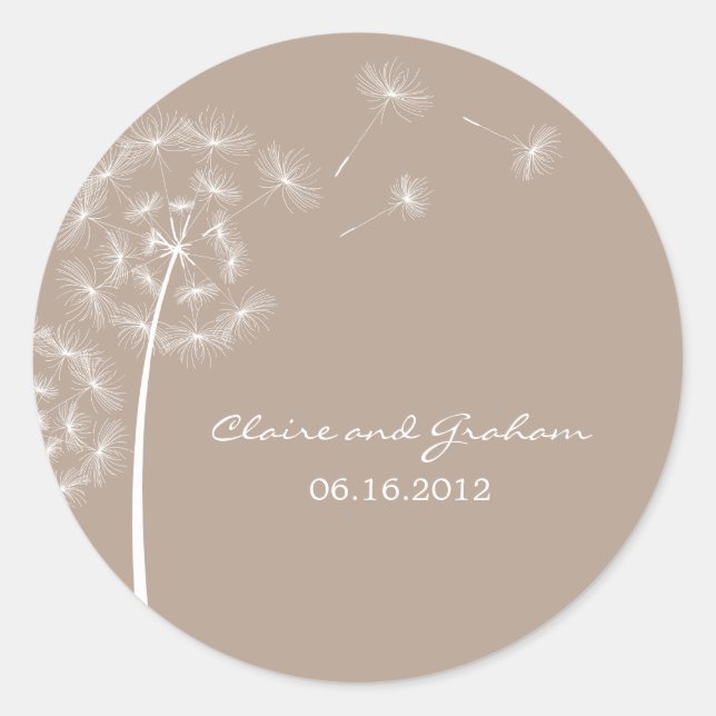 Adesivo Dandelion Wish Favor Sticker ou Envelope Seal (Frente)