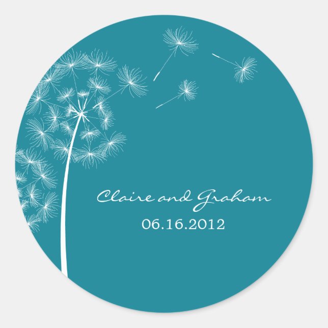 Adesivo Dandelion Wish Favor Sticker ou Envelope Seal (Frente)