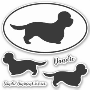 Adesivo Dandie Dinmont Terrier Silhouettes Sticker Set