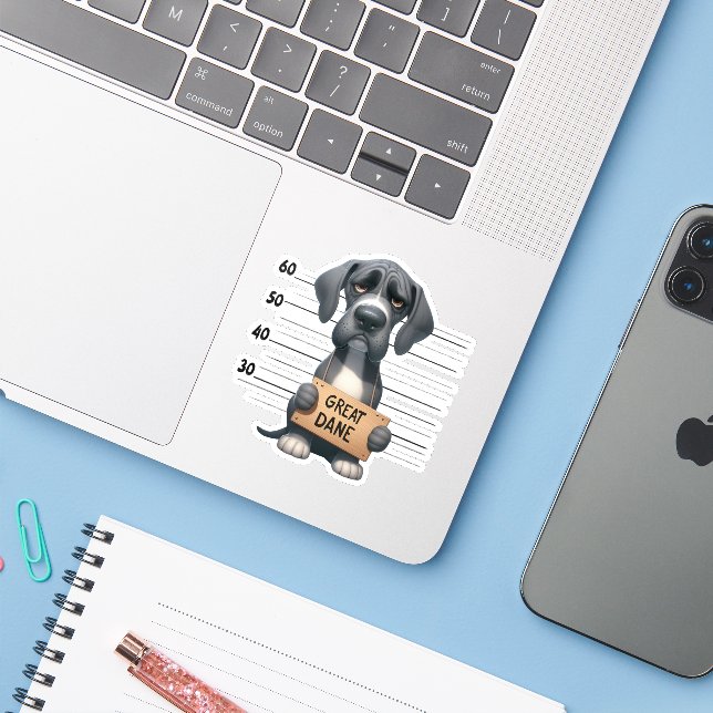 Adesivo Dane Grande Malcriado (Notebook com iPhone)