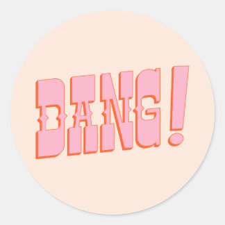 Adesivo DANG! (fonte saloon ocidental, cores do modo retrô