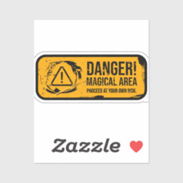 Adesivo Danger Sinal de Grunge Meteorizado por Área Magica