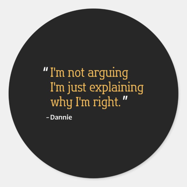 Adesivo Dannie Gift Cita Engraçado Aniversário Nome Person (Frente)