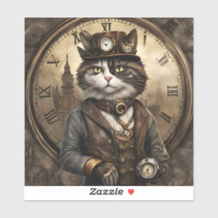 Adesivo Dapper Steampunk Calico Cat