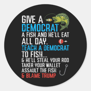 Adesivo Dar A Um Democrata Peixes Engraçados Homens Republ