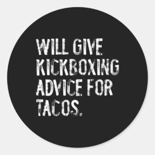 Adesivo Dará conselhos de kickboxing para tacos engraçado