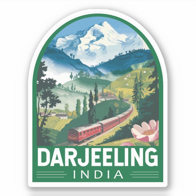 Adesivo Darjeeling India Viagem Art Emblem (Frente)