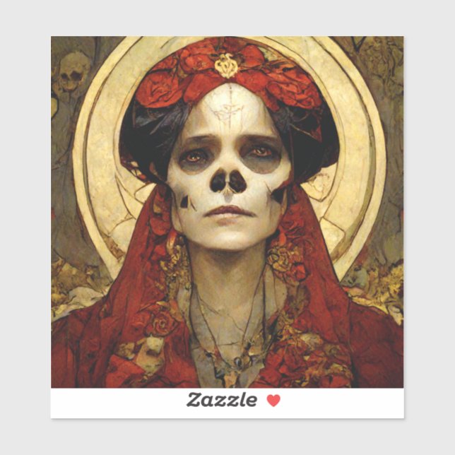 Adesivo Dark Fantasy Gothic Skull Mulher 3 (Folha)
