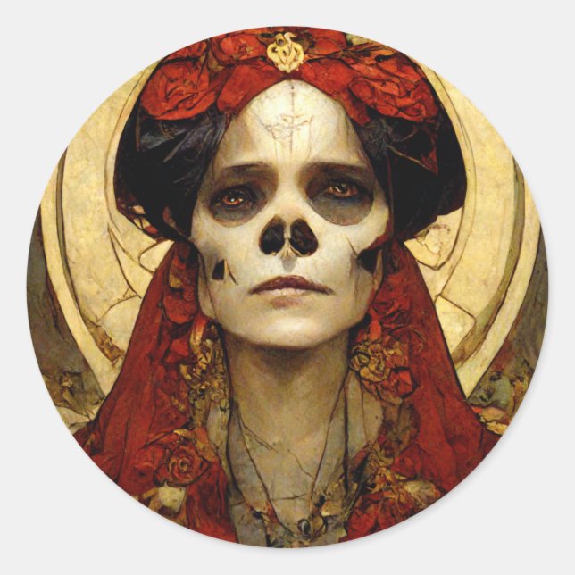Adesivo Dark Fantasy Gothic Skull Mulher 3 (Frente)