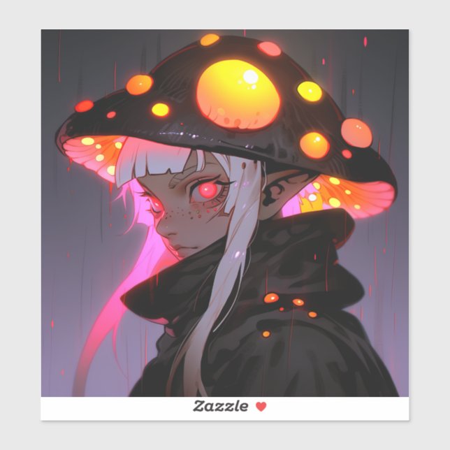 Adesivo Dark Fantasy Moshroom Elf AnimGirl (Folha)