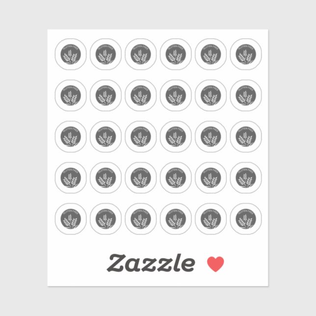 Adesivo Dark Grey Gluten Free Wedding Place Meal Choice (Folha)