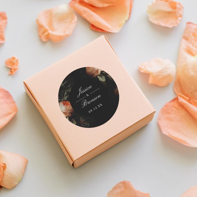 Adesivo Dark Moody Floral Dutch Painterly Wedding (Criador carregado)