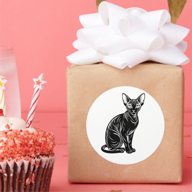 Adesivo Dark Sphynx Cat – Mysterious Minimal Art (Festa)