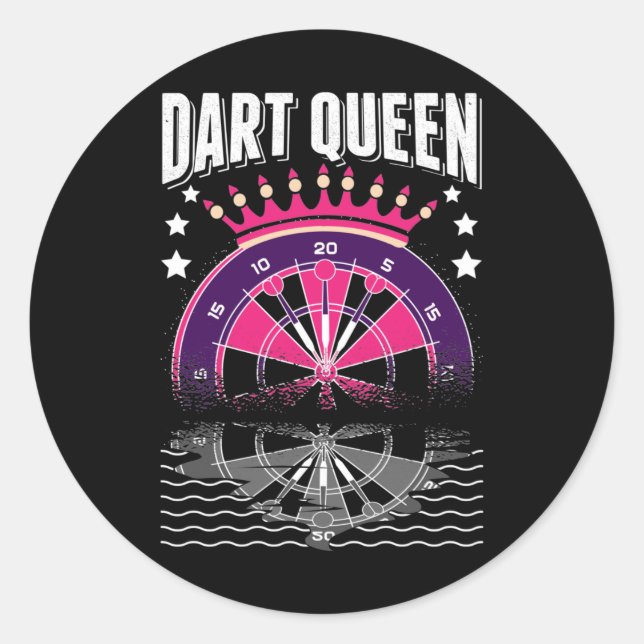 Adesivo Dart Queen Arrow Triple Dartboard 180 Darts Engraç (Frente)