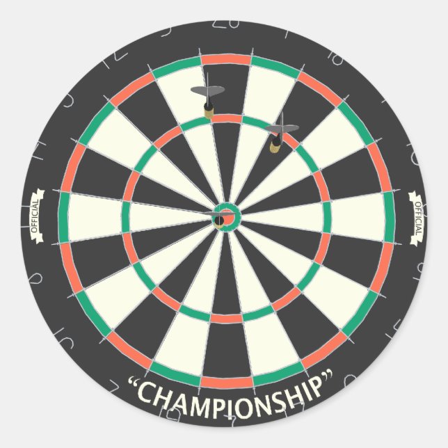 Adesivo Dartboard & Darts: Modelo 3D: (Frente)
