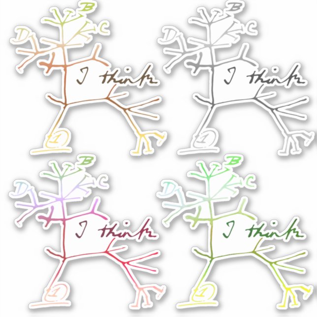 Adesivo Darwin, eu acho - árvore da vida (Frente)