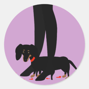 Adesivo Das meninas da noite Dachshund para fora -