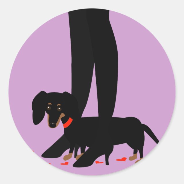 Adesivo Das meninas da noite Dachshund para fora - (Frente)