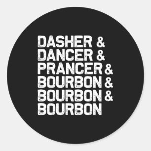 Adesivo Dasher Dancer Prancer Bourbon Engraçado Natal Sant