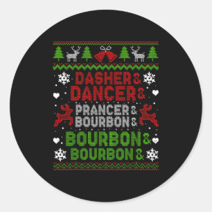 Adesivo Dasher Dancer Prancer Bourbon Feio Natal Santa