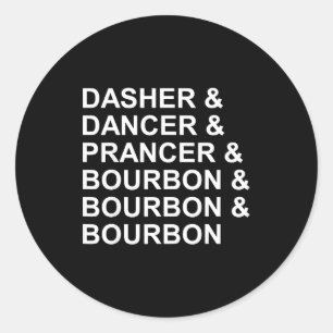 Adesivo Dasher Dancer Prancer & Bourbon Natal Divertido