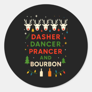 Adesivo Dasher Dancer Prancer Bourbon Natal Divertido Holi