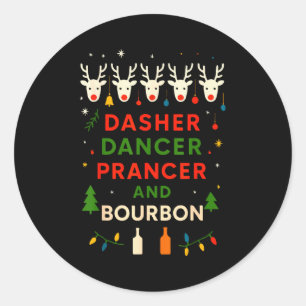 Adesivo Dasher Dancer Prancer Bourbon Natal Divertido Holi