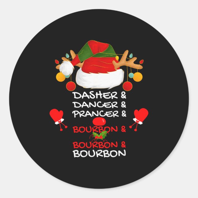 Adesivo Dasher Dancer Prancer & Bourbon Natal Holi (Frente)