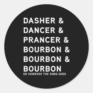 Adesivo Dasher Dancer Prancer E Bourbon Natal Divertido