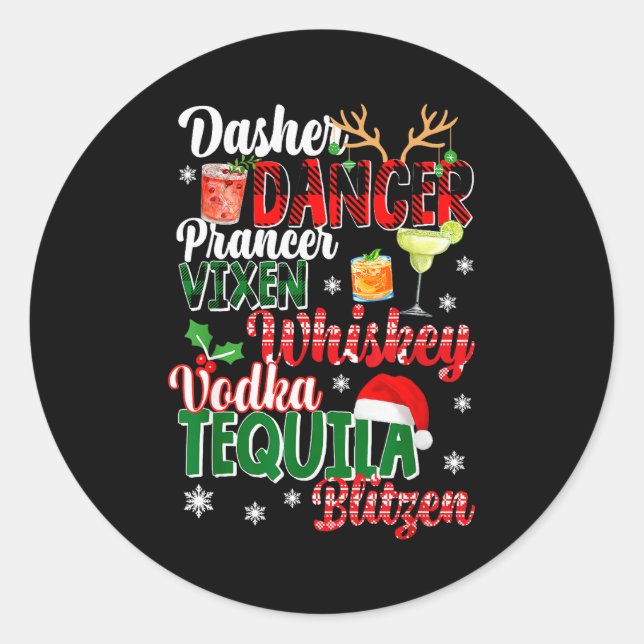 Adesivo Dasher Dancer Prancer Vixen Moscato Vodka Tequila  (Frente)
