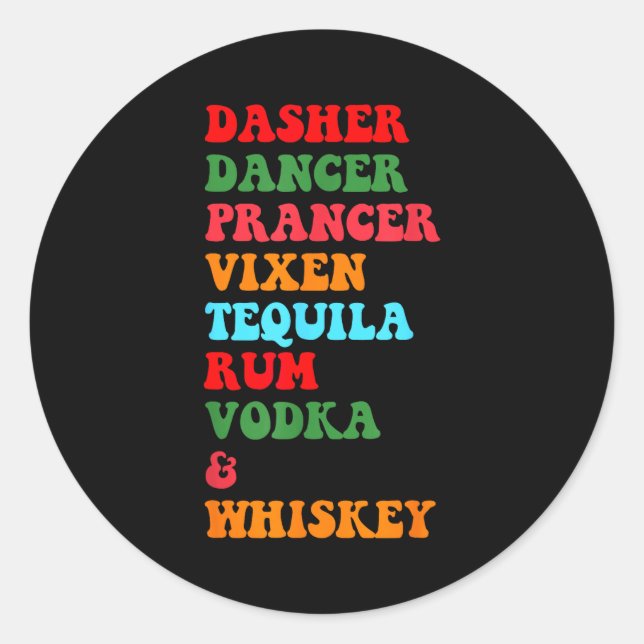 Adesivo Dasher Dancer Prancer Vixen Tequila Rum Vodka Desi (Frente)