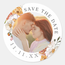 Adesivo Data com foto floral personalizada