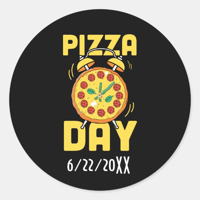 Adesivo Data de adição da peça de pizza em branco (Frente)