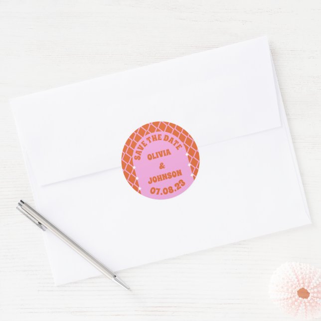 Adesivo Data de casamento em negrito moderno Salve a data  (Envelope)