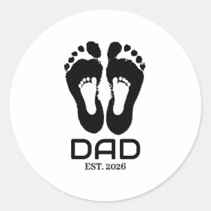 Adesivo Data de Nascimento das Pegadas do Bebê do Novo Pai