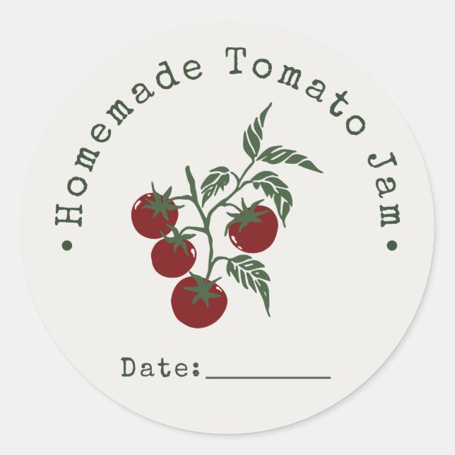 Adesivo Data de Selagem de Geleia de Tomate Caseira Carmes (Frente)