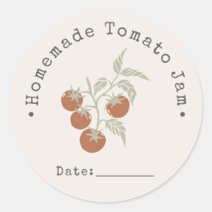Adesivo Data de Selagem de Geleia de Tomate Caseira Poeira