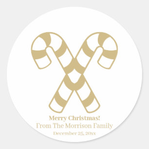 Adesivo Data do nome personalizado branco dourado da cana-